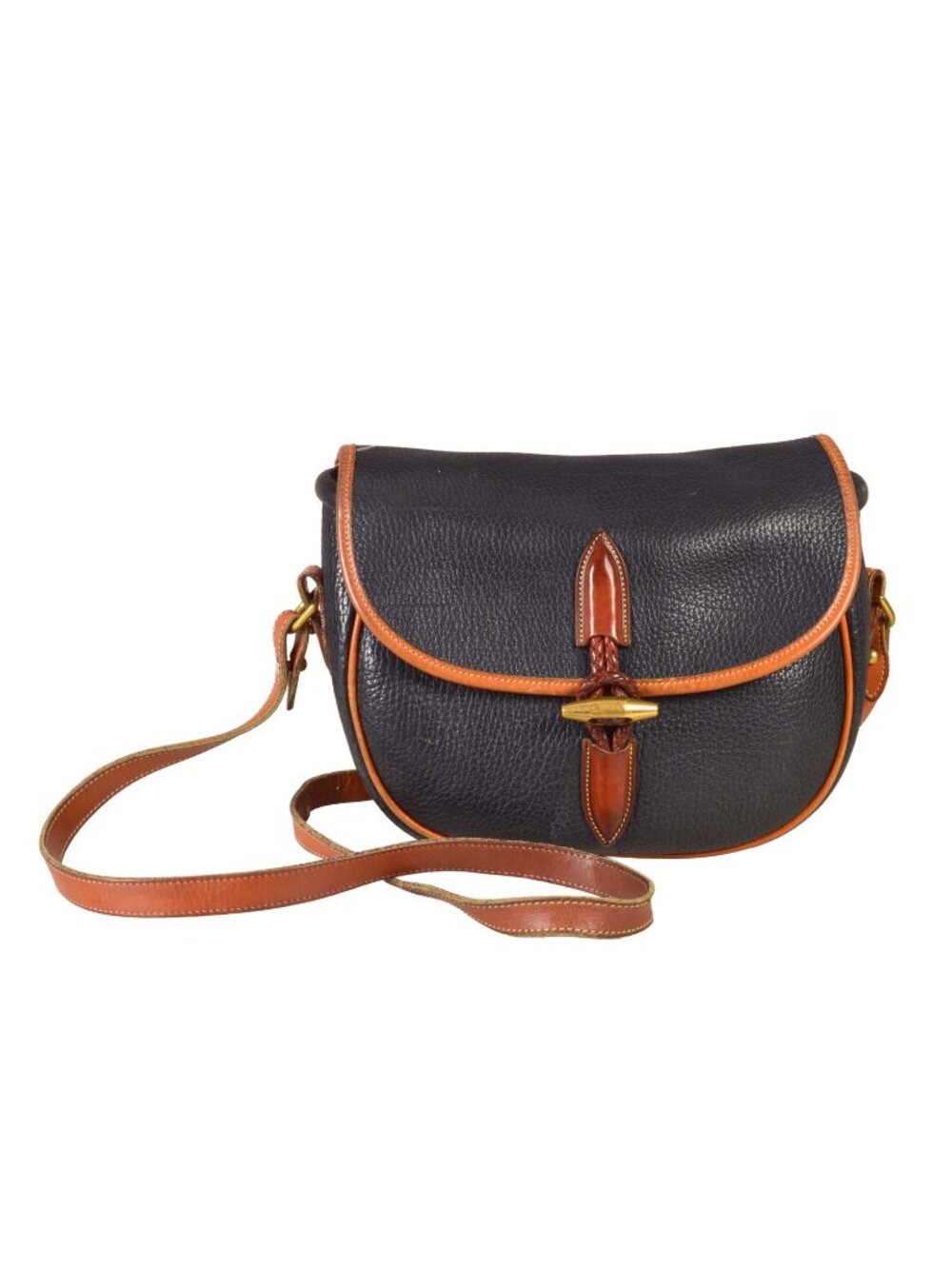 Vintage Black Dooney & Bourke AWL Loden Saddle Bag